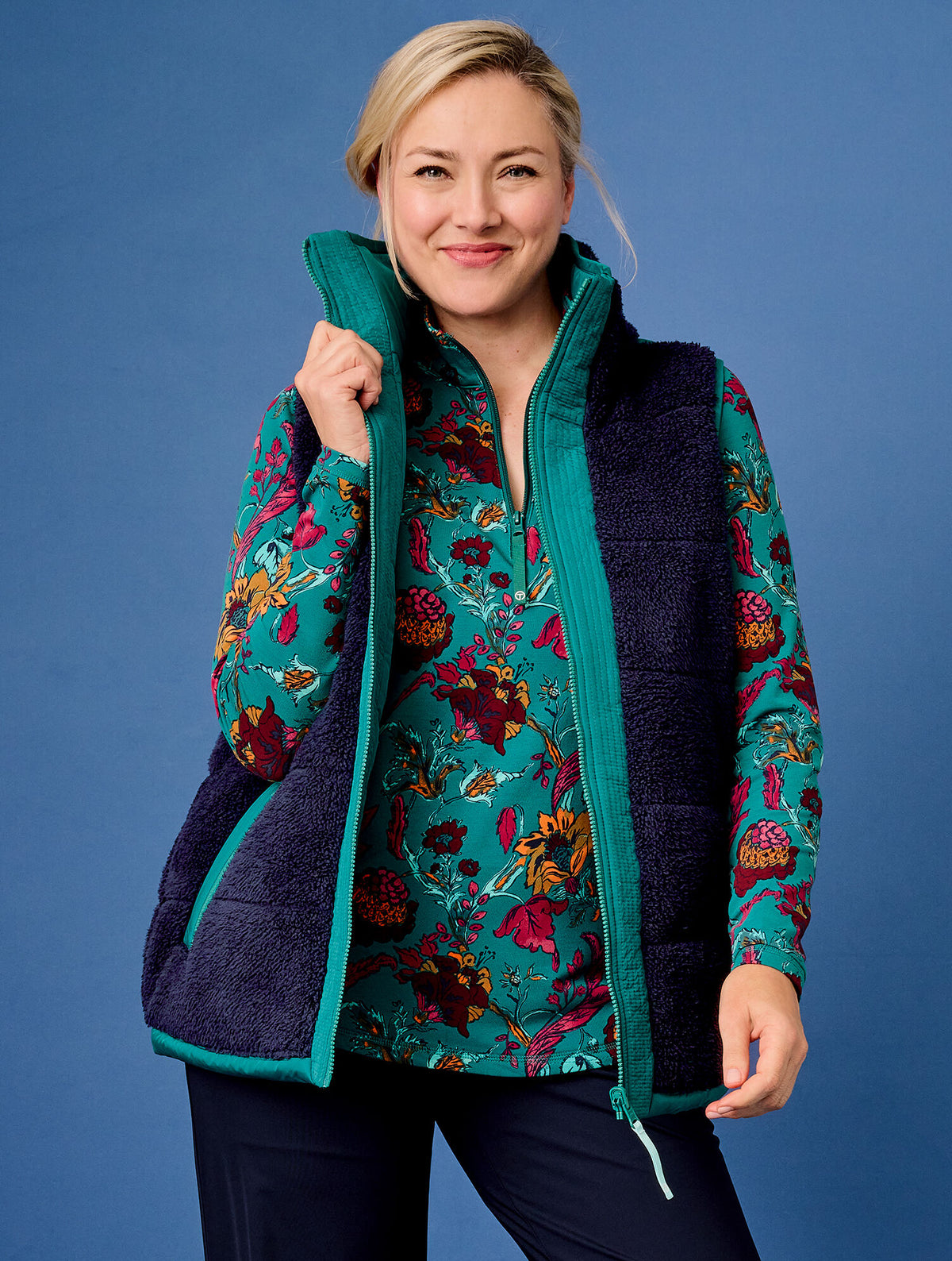 Talbots REVERSIBLE SHERPA PUFFER VEST