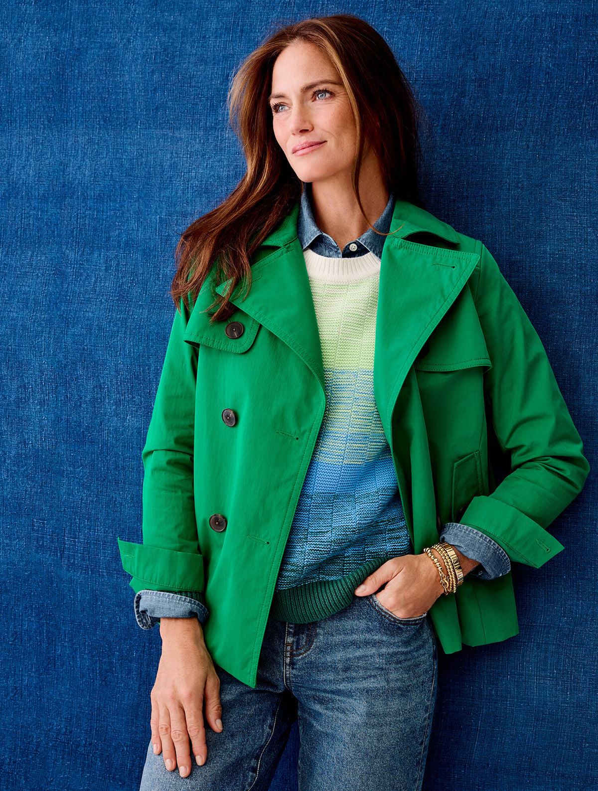 Talbots TWILL SHORT TRENCH COAT