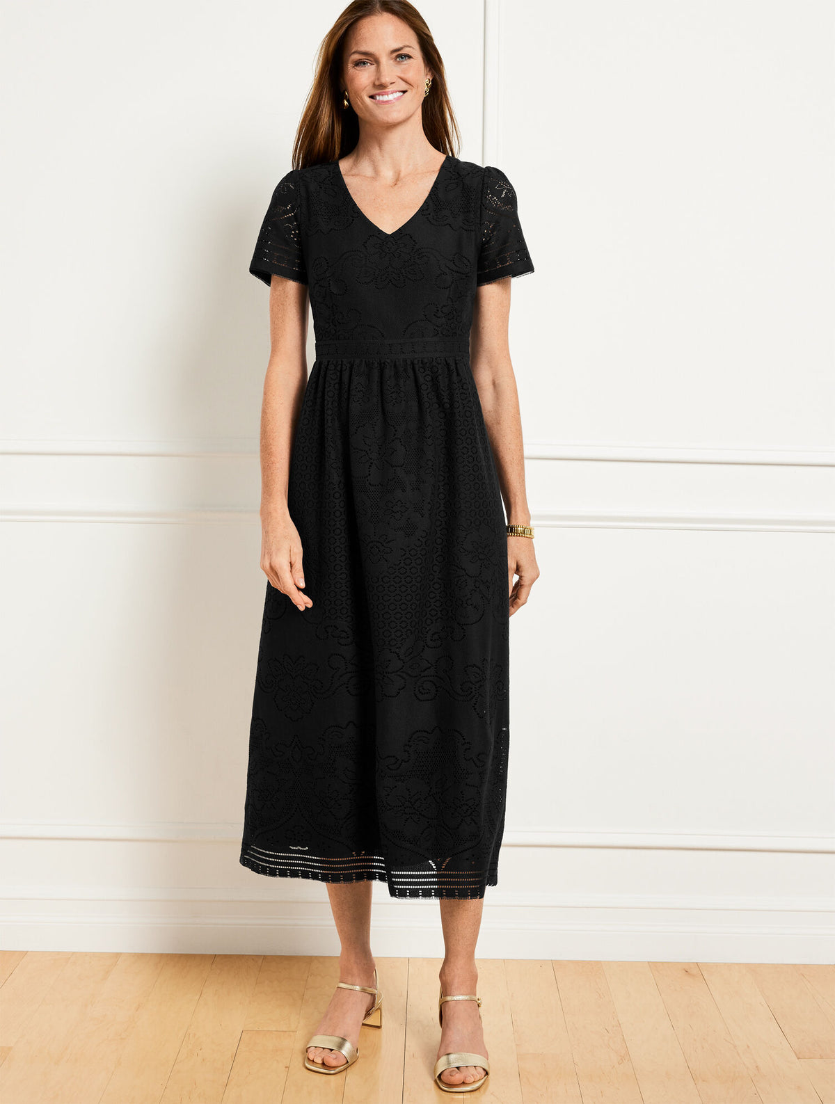 Talbots GUIPURE LACE FIT & FLARE DRESS