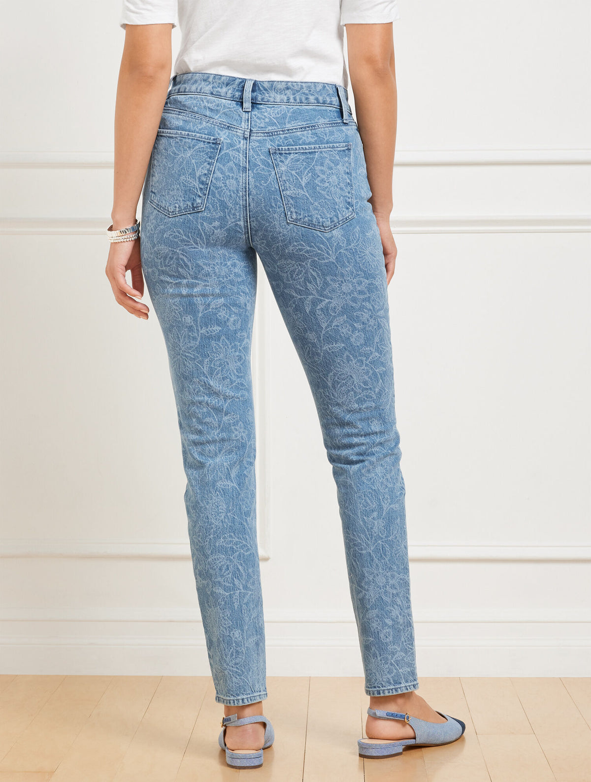 Talbots SLIM ANKLE JEANS - LINEAR GARDEN