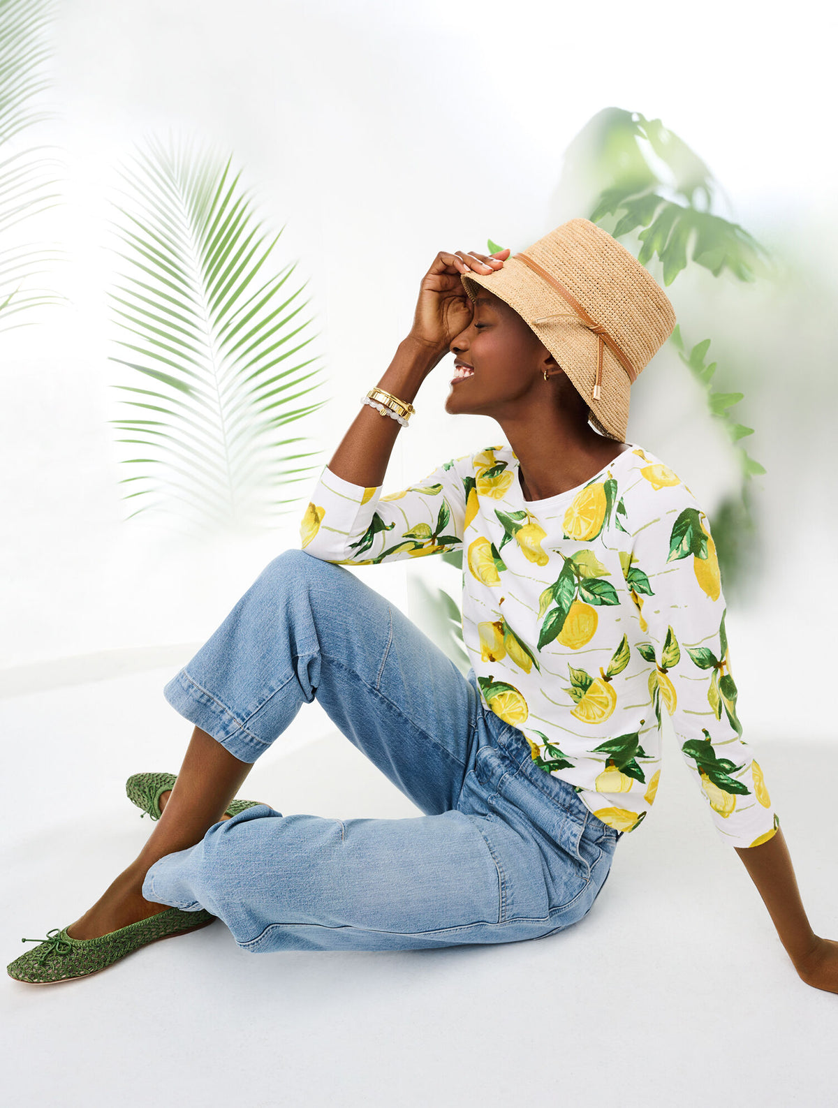 Talbots BATEAU NECK TEE - LUSCIOUS LEMONS