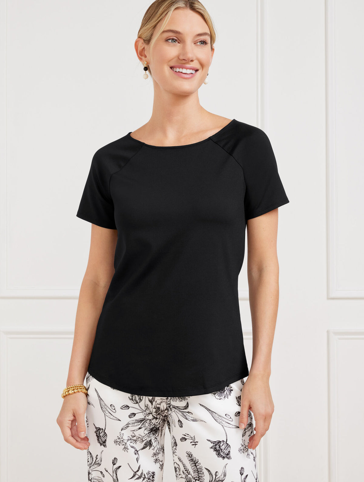Talbots EFFORTLESS JERSEY BATEAU NECK TEE