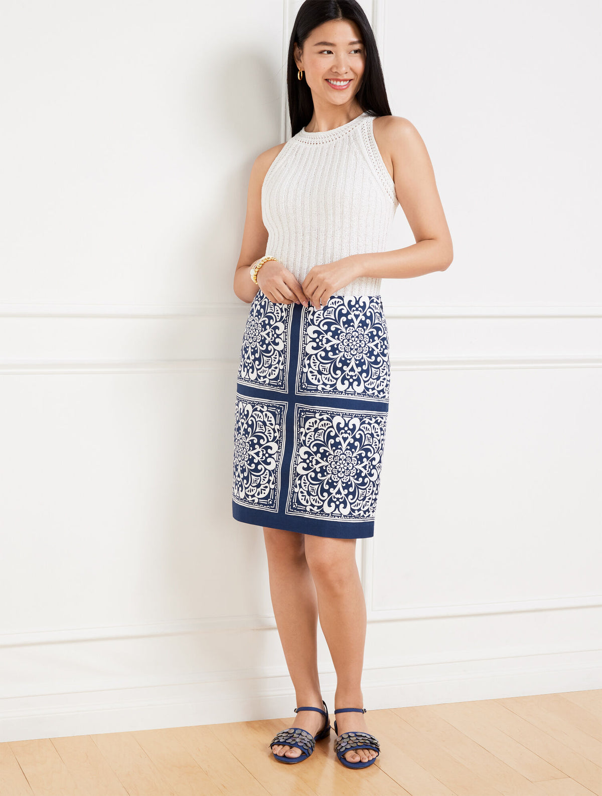Talbots CANVAS A-LINE SKIRT - ELABORATE MEDALLION
