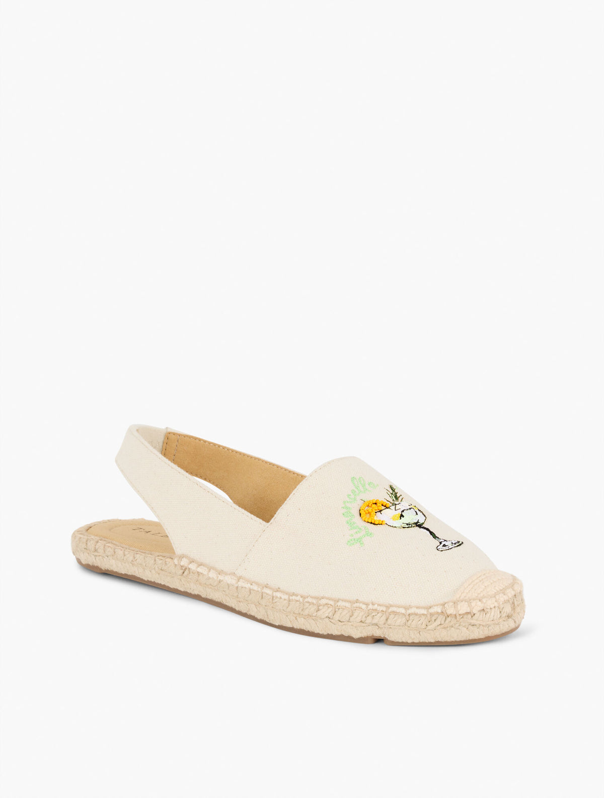 Talbots IZZY SLINGBACK BEADED ESPADRILLE FLATS - LEMONS