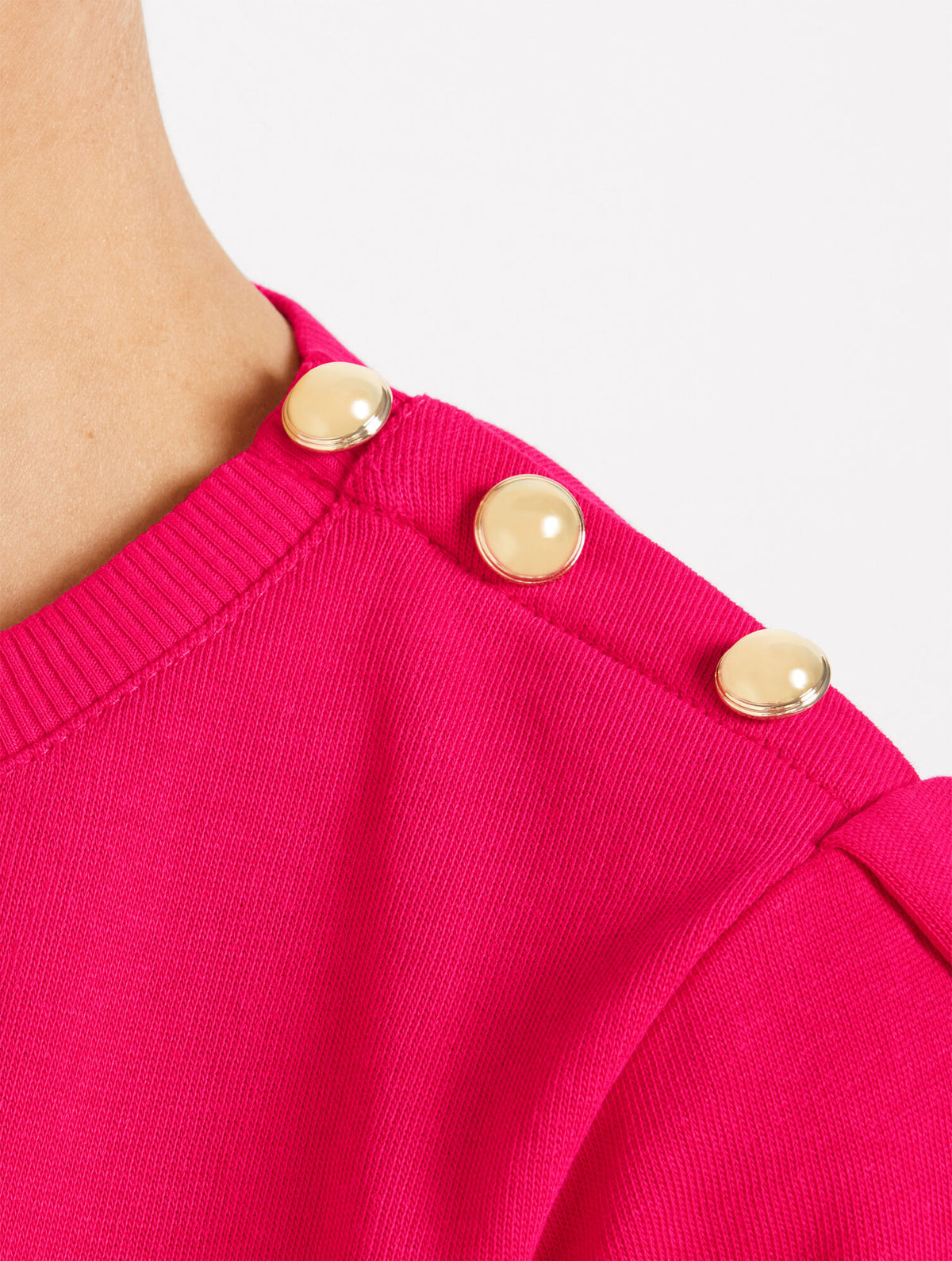Talbots BUTTON SHOULDER CREWNECK SWEATSHIRT
