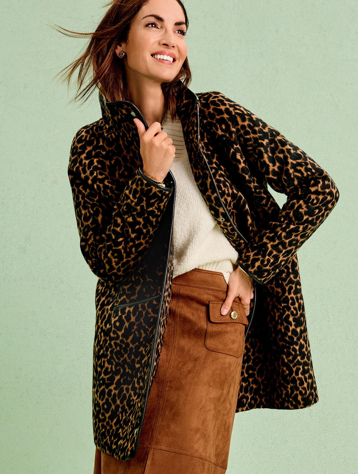 Talbots TONAL ANIMAL JACQUARD JACKET