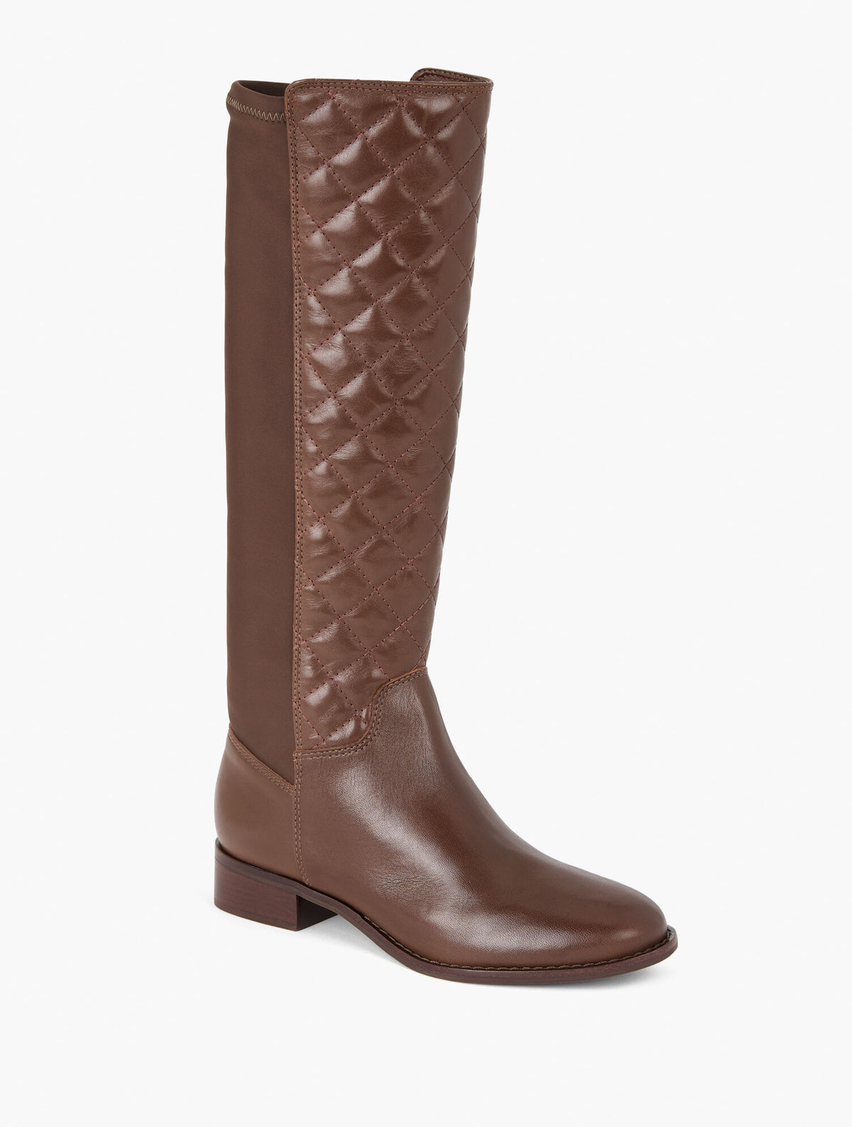 Talbots TISH STRETCH QUILTED LEATHER TALL BOOTS