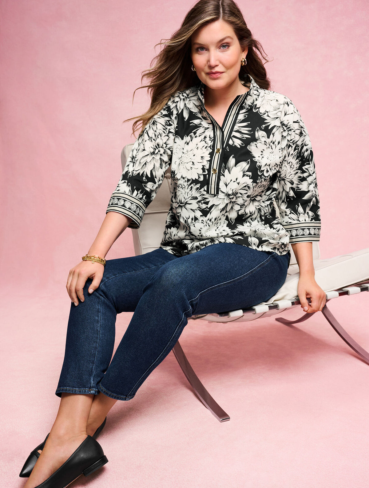 Talbots POPLIN POPOVER - DYNAMIC FLORAL