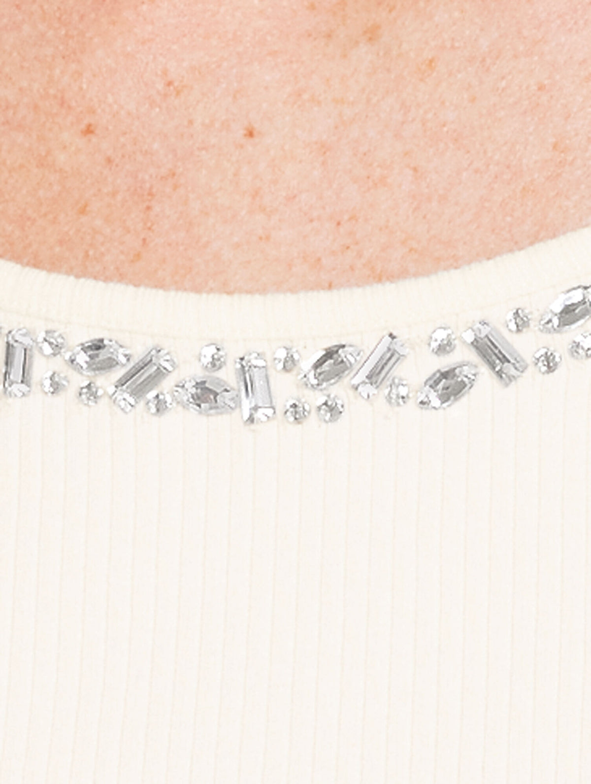 Talbots EMBELLISHED RIBBED SCOOP NECK TEE