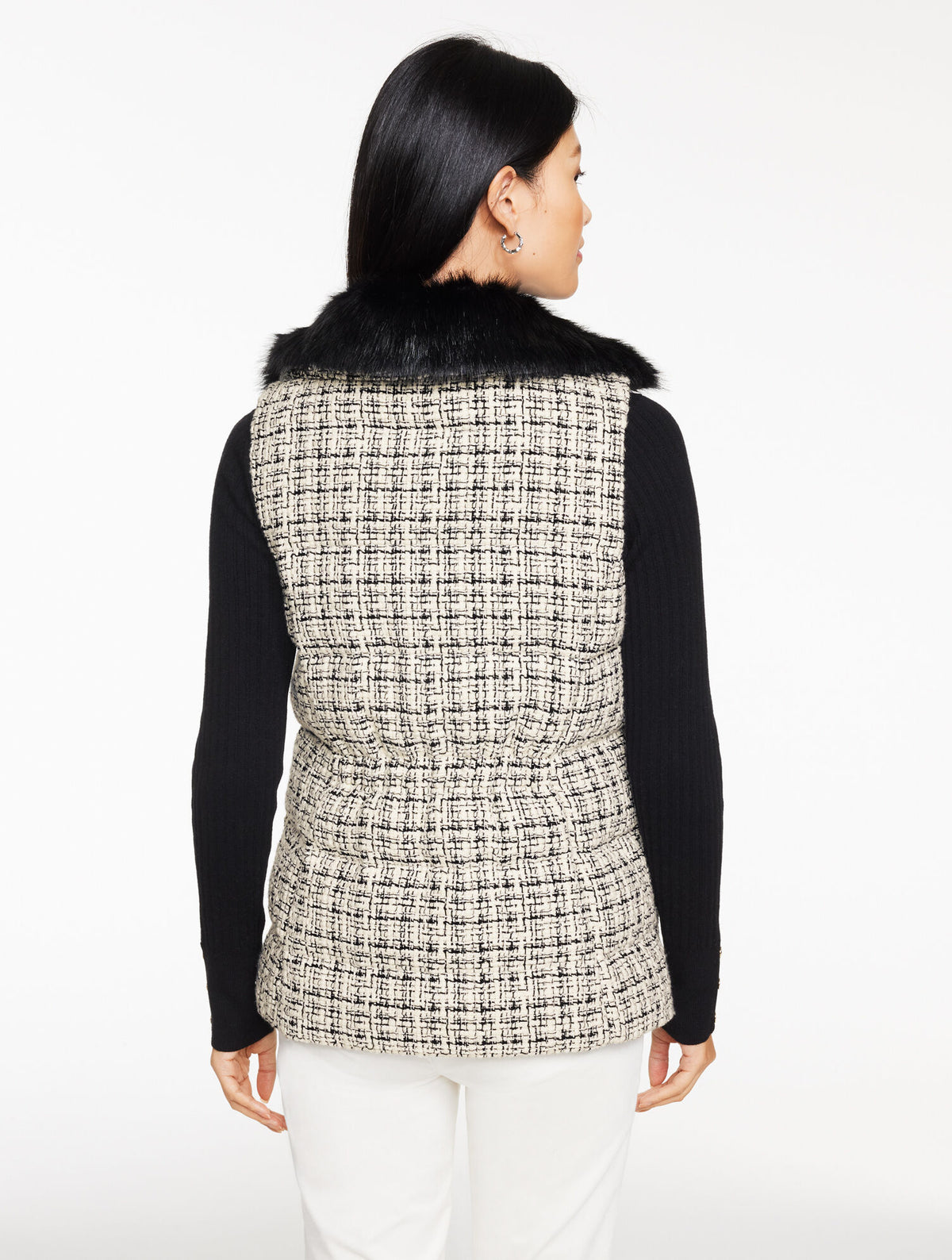 Talbots TWEED KNIT PUFFER VEST