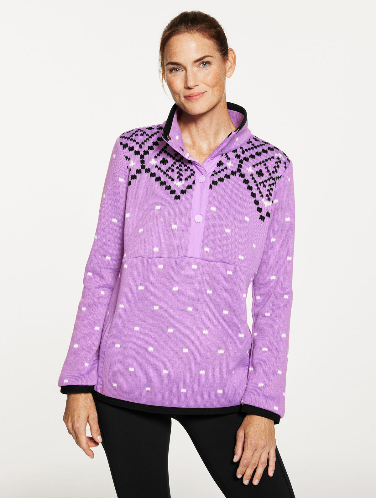 Talbots SHERPA MOCKNECK PULLOVER - DIAMOND FAIR ISLE