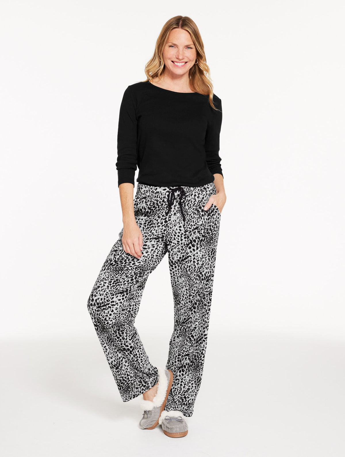 Talbots COTTON PAJAMA SET - SWIRLY ANIMAL