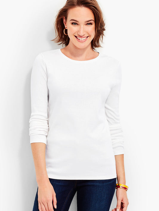 Talbots PIMA COTTON LONG-SLEEVE CREWNECK TEE