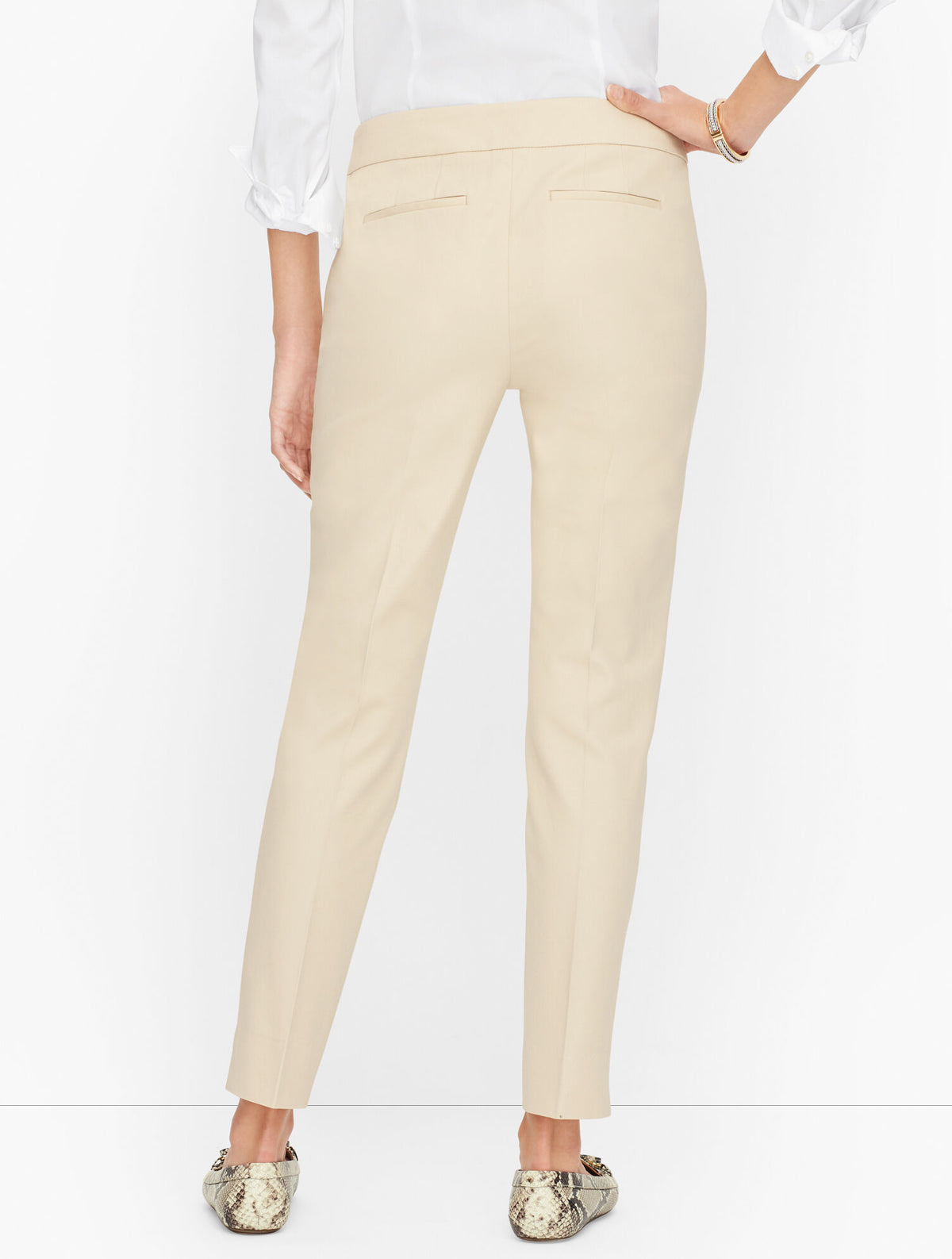 Talbots PLUS EXCLUSIVE TALBOTS CHATHAM COTTON BI-STRETCH SLIM ANKLE PANTS - SOLID - CURVY FIT