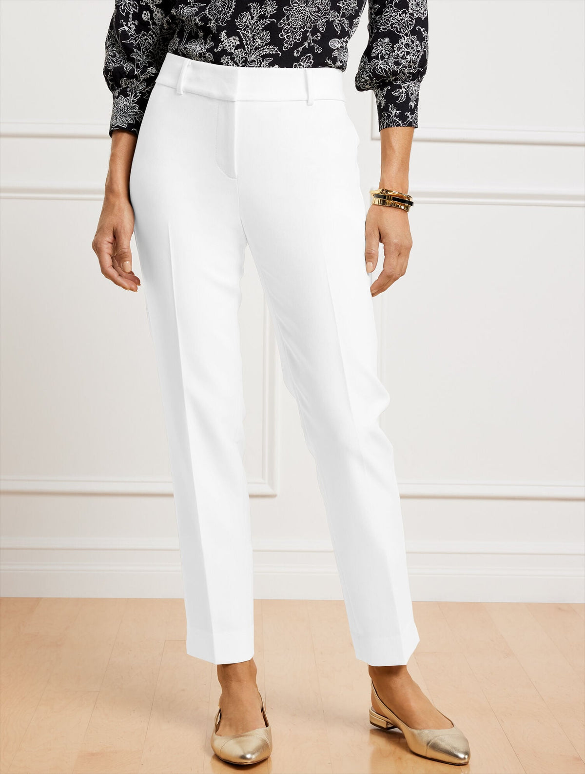 Talbots TALBOTS HAMPSHIRE LIGHTWEIGHT DOUBLE CLOTH STRAIGHT ANKLE PANTS - LINED