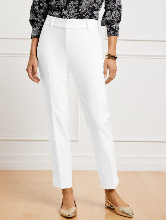 Talbots TALBOTS HAMPSHIRE LIGHTWEIGHT DOUBLE CLOTH STRAIGHT ANKLE PANTS - LINED