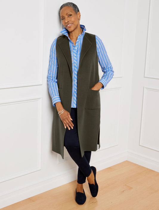 Talbots DOUBLE-FACED WOOL BLEND VEST TOPPER