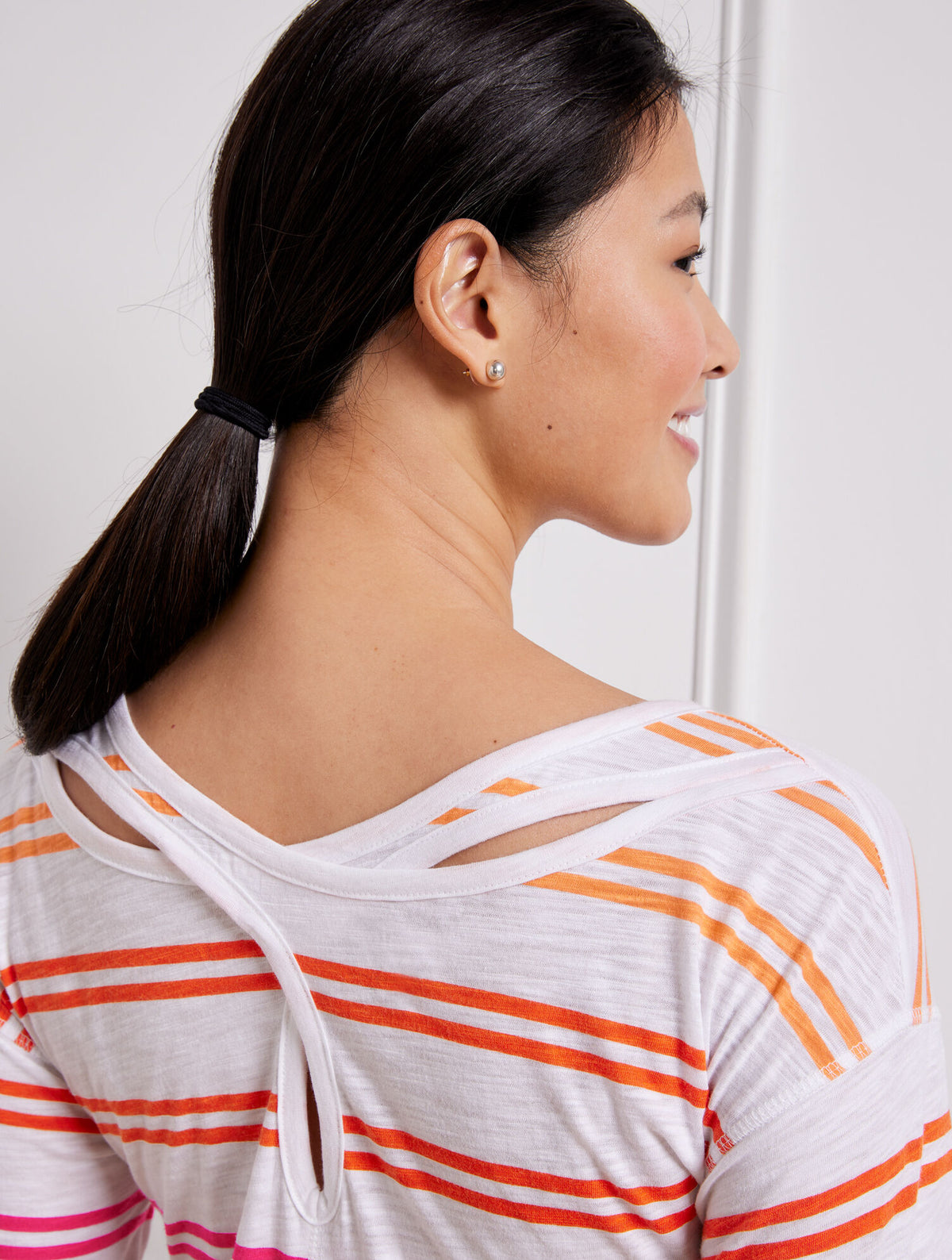Talbots CROSS BACK TOP - BASHFUL STRIPE