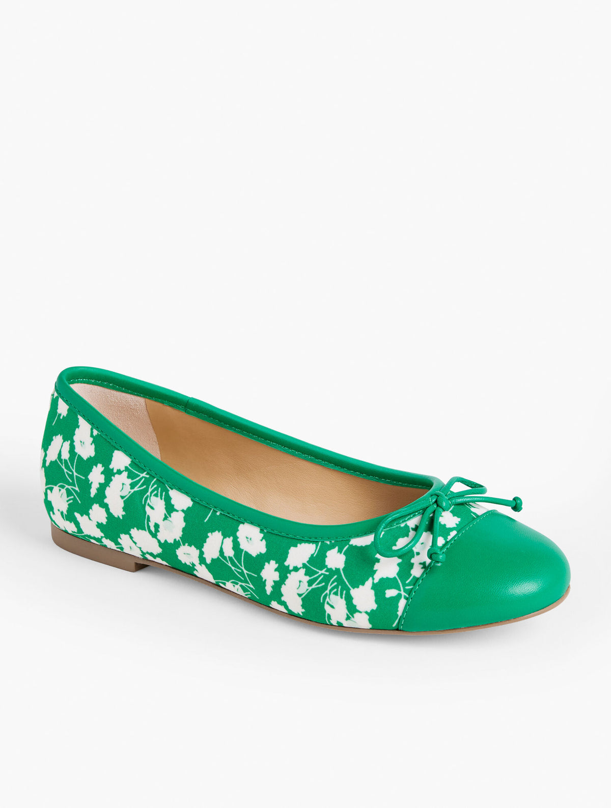 Talbots BLAIR CAP TOE MARIGOLD SATEEN BALLET FLATS