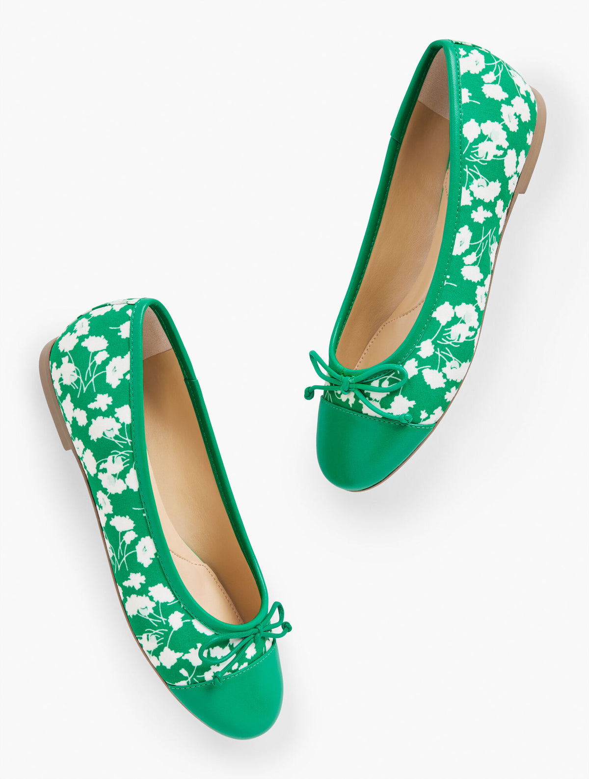 Talbots BLAIR CAP TOE MARIGOLD SATEEN BALLET FLATS