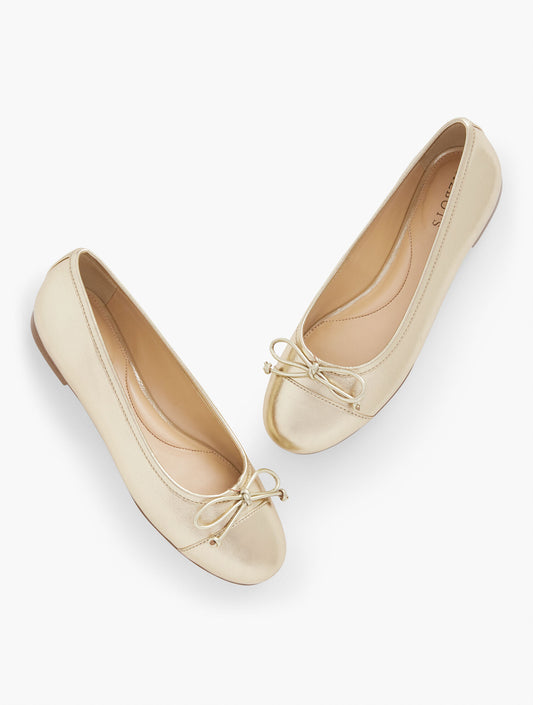 Talbots BLAIR CAP TOE METALLIC NAPPA BALLET FLATS