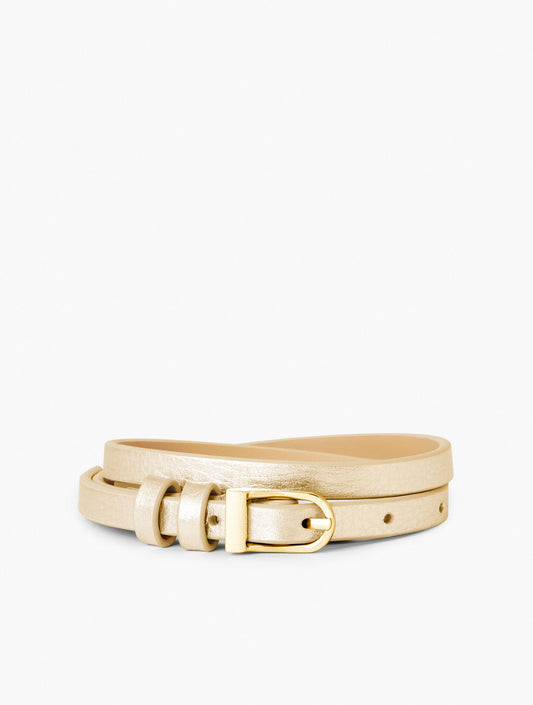 Talbots SLIM METALLIC LEATHER BELT