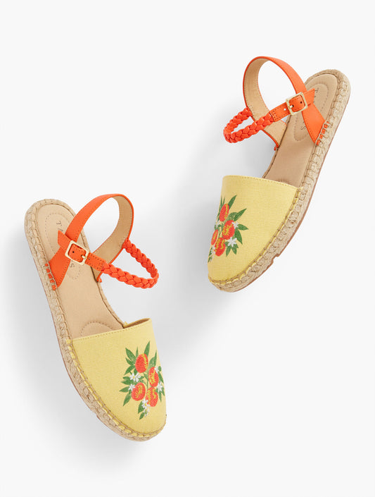 Talbots IZZY BRAID EMBROIDERED CANVAS ESPADRILLES