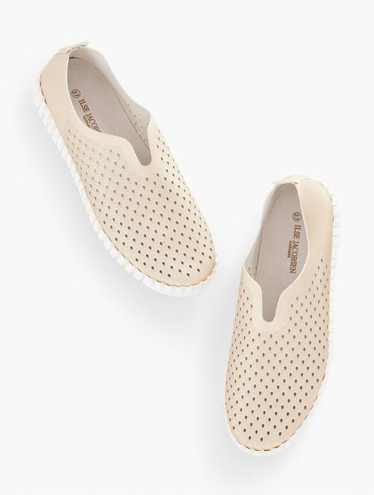 Talbots ILSE JACOBSEN TULIP SLIP-ON FLATS - METALLIC