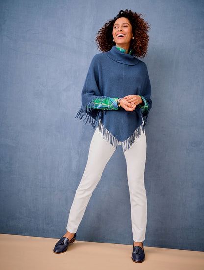 Talbots FRINGE KNIT PONCHO
