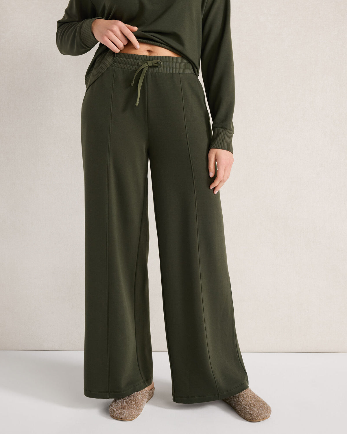 Talbots FLEECE WIDE LEG PANTS