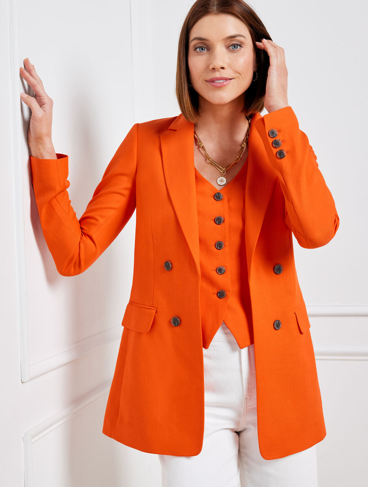Talbots LINEN BLEND SLUB BLAZER