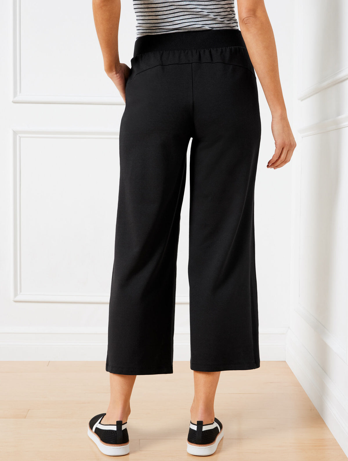 Talbots MODAL FRENCH TERRY WIDE CROP PANTS