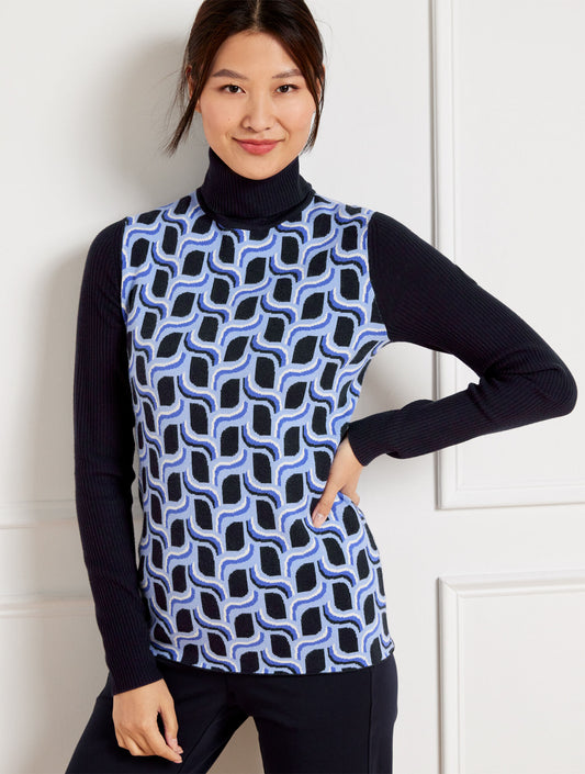 Talbots TURTLENECK SWEATER - BIRDS EYE JACQUARD