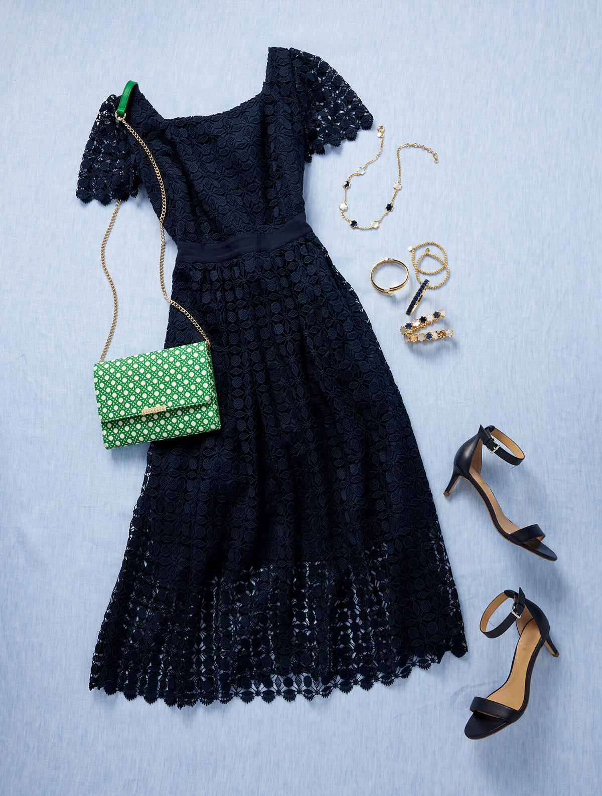 Talbots LACE FIT & FLARE DRESS