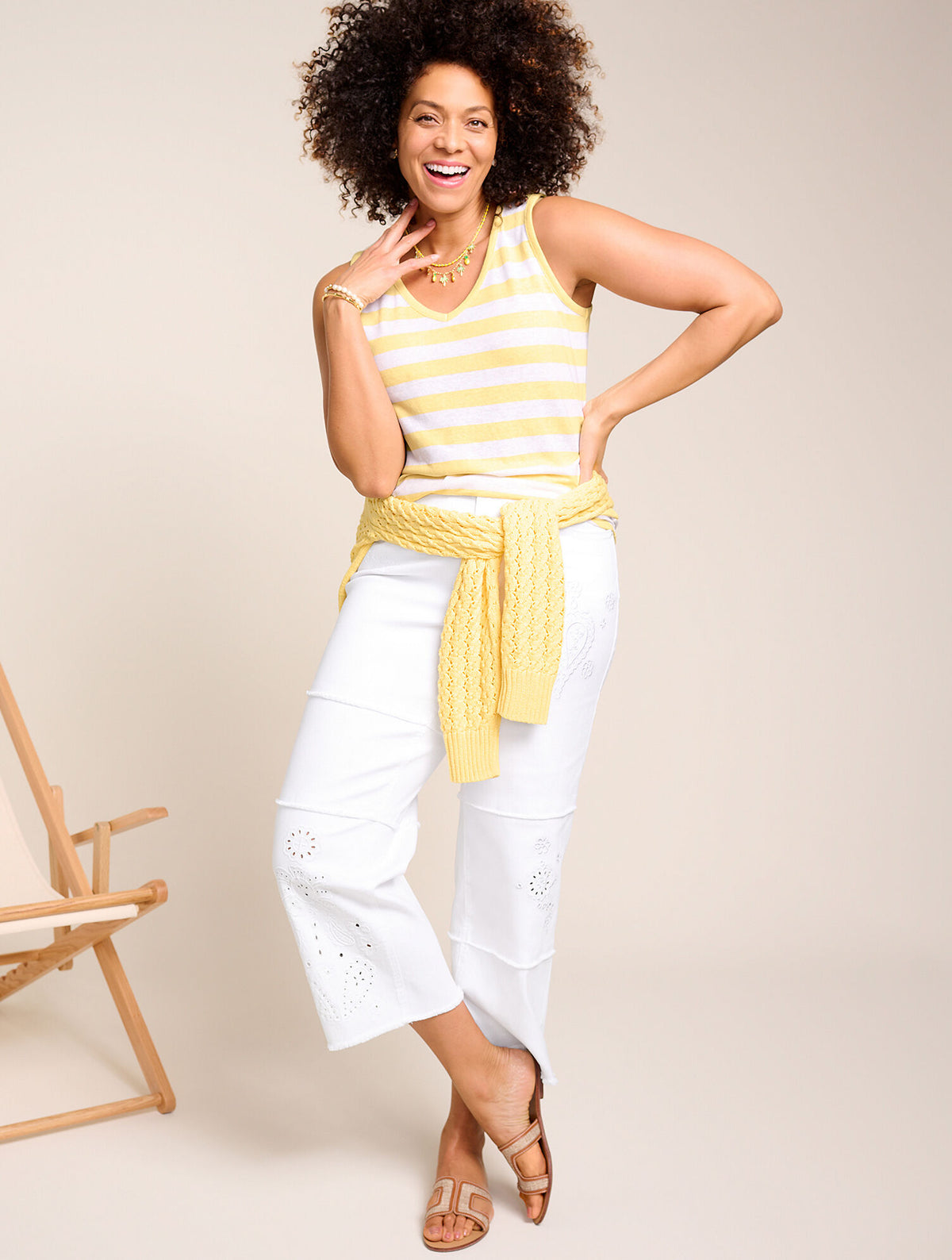 Talbots LINEN BLEND V-NECK TANK