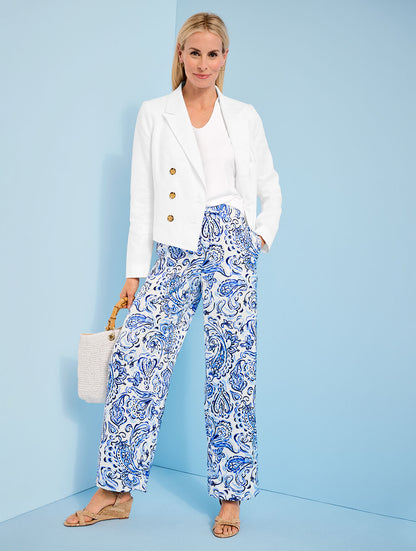 Talbots SATIN WIDE LEG PANTS - PAINTED PAISLEY