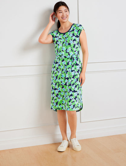 Talbots OPEN BACK SHORT SLEEVE DRESS - FLORAL FIELDS