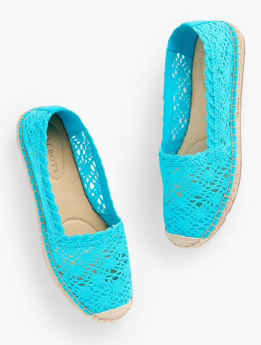 Talbots IZZY ESPADRILLE FLATS - FLORAL HONEYCOMB CROCHET