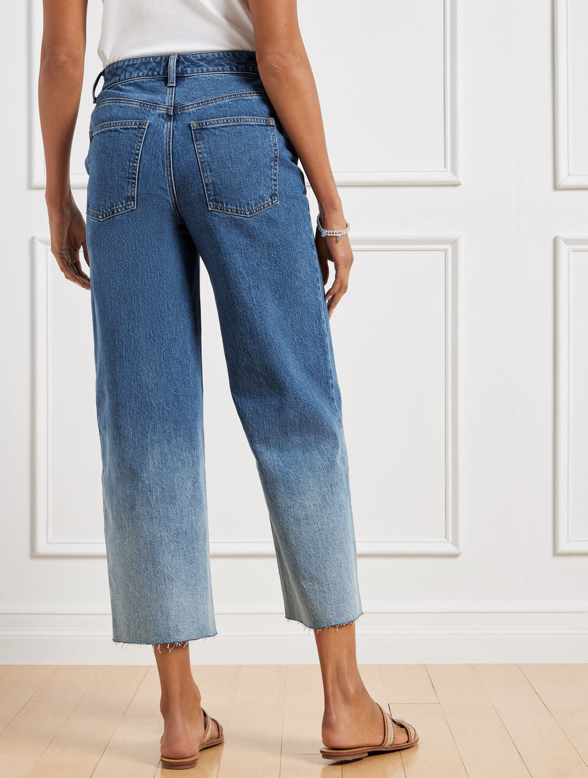 Talbots WIDE LEG CROP JEANS - HOFFMAN WASH