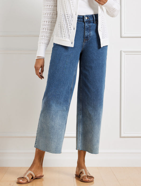 Talbots WIDE LEG CROP JEANS - HOFFMAN WASH