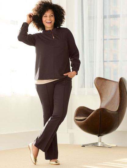 Talbots PASSPORT PONTE ZIP MOCKNECK PULLOVER