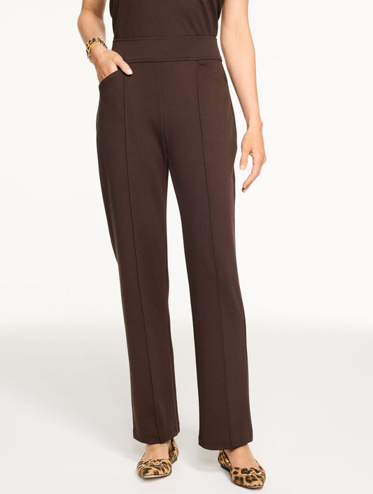 Talbots PASSPORT PONTE PINTUCK STRAIGHT LEG PANTS