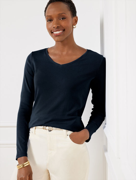 Talbots PIMA V-NECK TEE