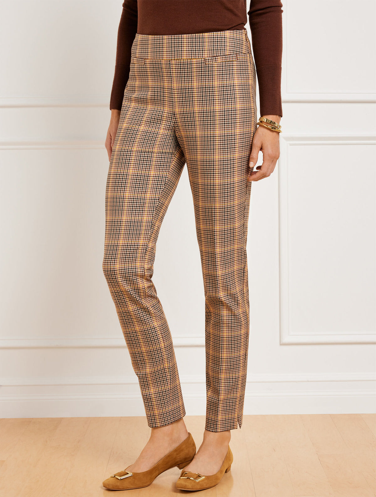 Talbots TALBOTS CHATHAM SLIM ANKLE PANTS - HAYSTACK PLAID