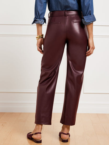 Talbots FAUX LEATHER STRAIGHT ANKLE PANTS