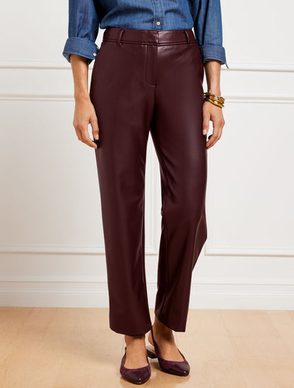 Talbots FAUX LEATHER STRAIGHT ANKLE PANTS