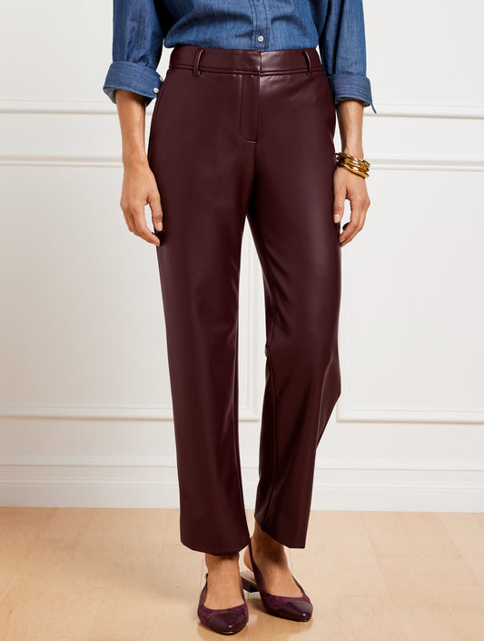 Talbots FAUX LEATHER STRAIGHT ANKLE PANTS