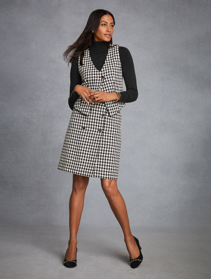 Talbots HOUNDSTOOTH TWEED VEST