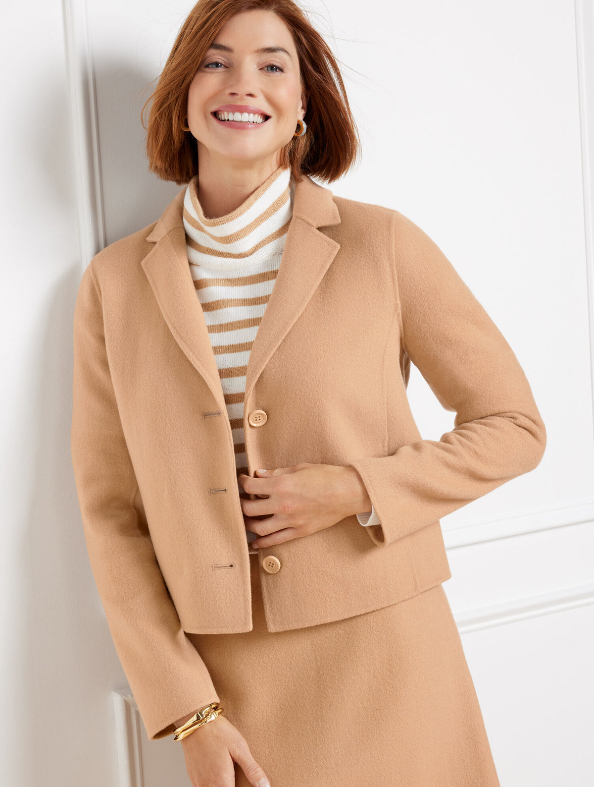 Talbots DOUBLE FACE WOOL BLEND CROP JACKET
