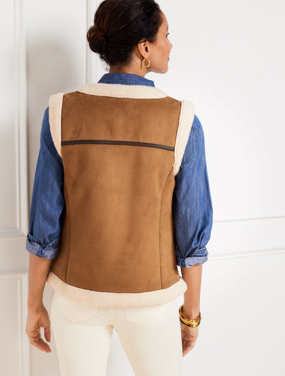 Talbots FAUX SHEARLING VEST